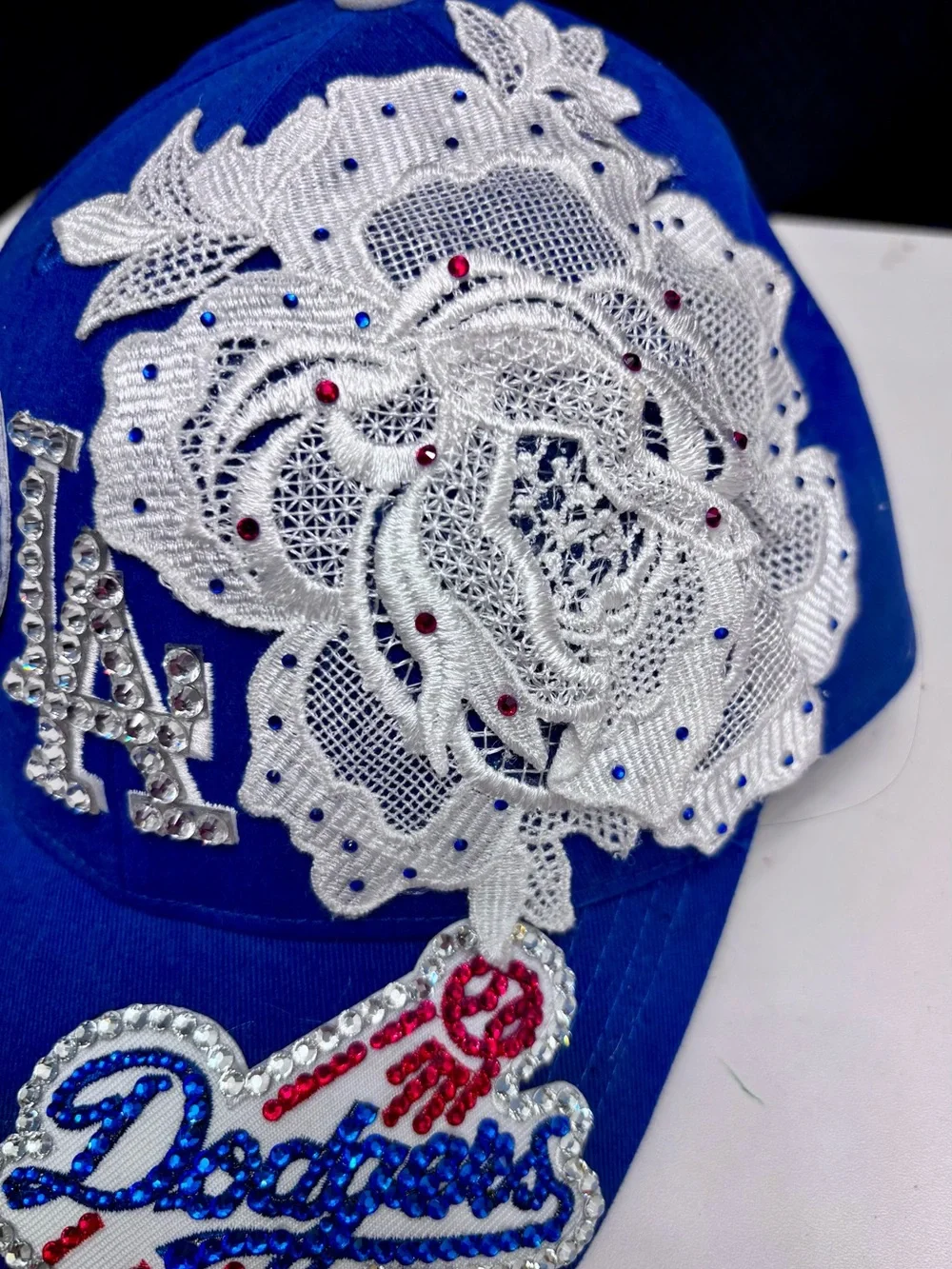 Dodgers Blue hand Embellished Baseball Cap